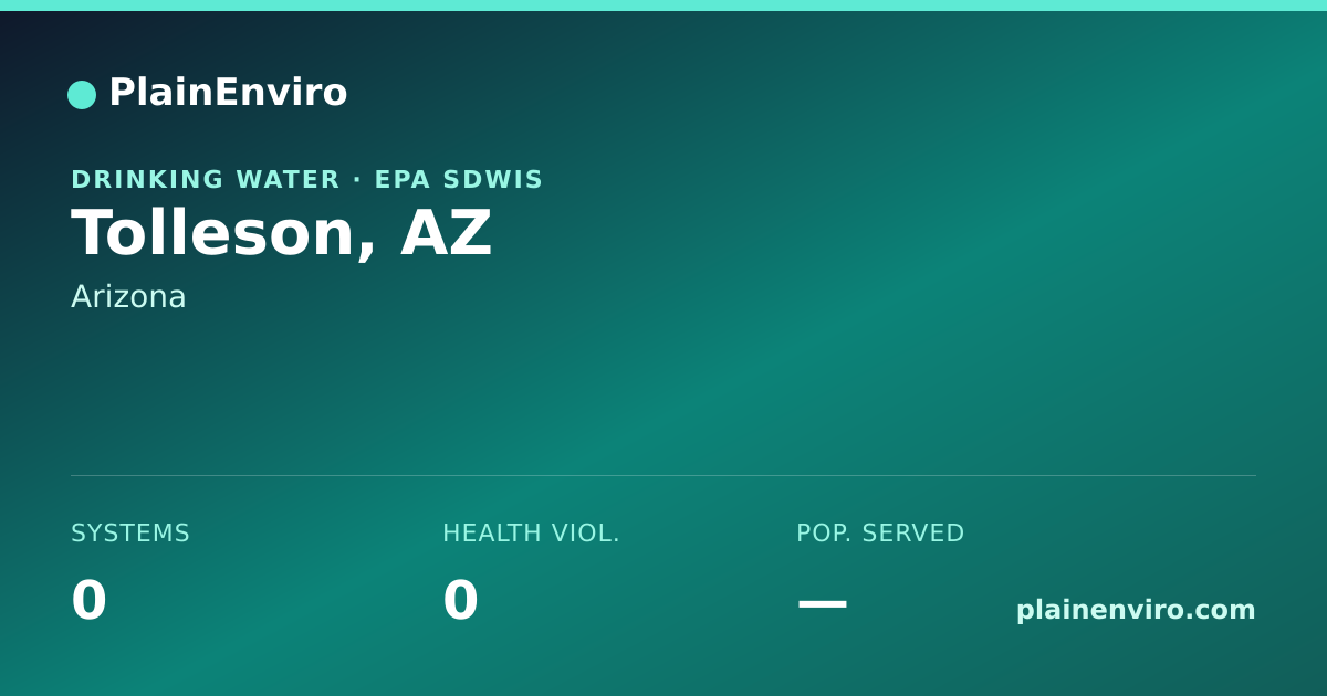Shareable card for Tolleson, Arizona drinking water