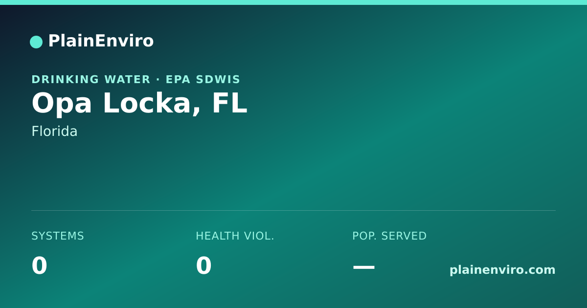 Shareable card for Opa Locka, Florida drinking water