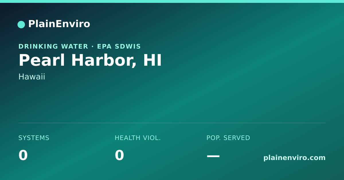 Shareable card for Pearl Harbor, Hawaii drinking water