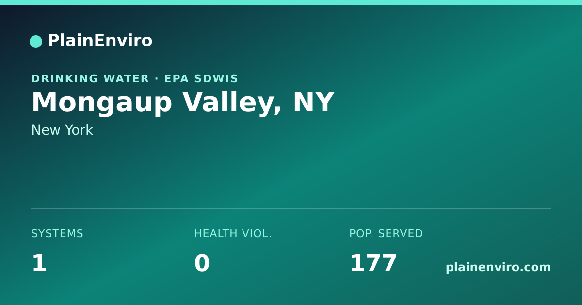 Shareable card for Mongaup Valley, New York drinking water