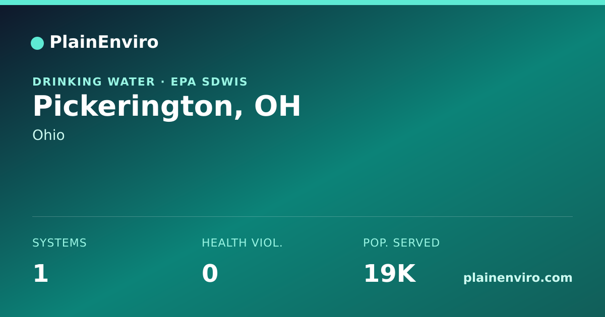 Shareable card for Pickerington, Ohio drinking water