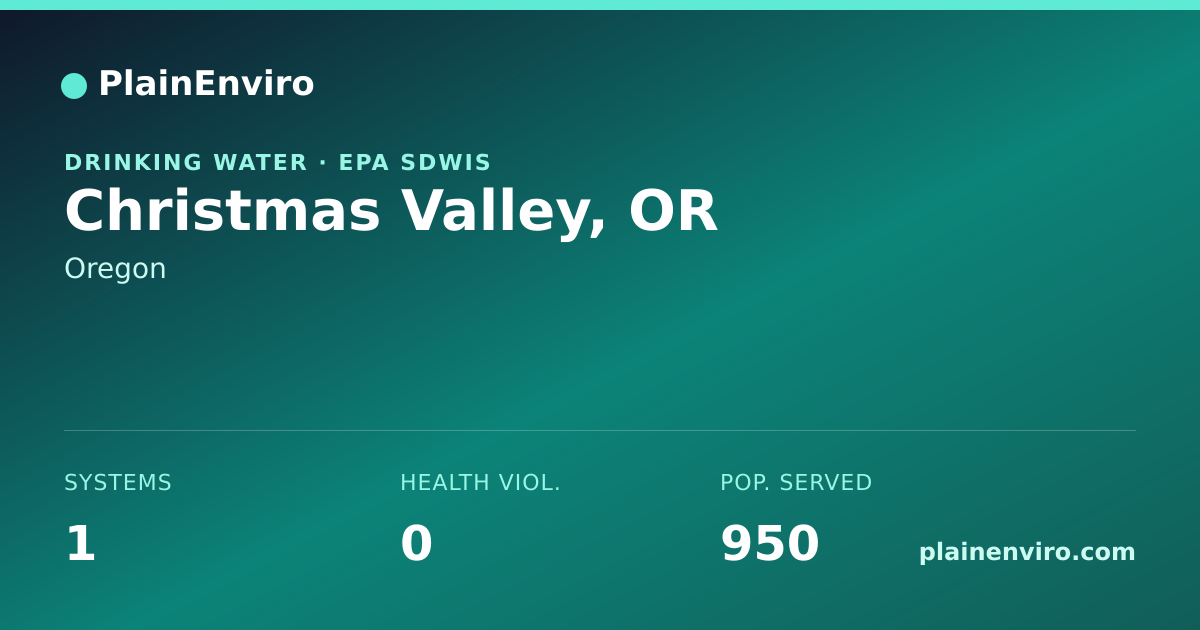 Shareable card for Christmas Valley, Oregon drinking water