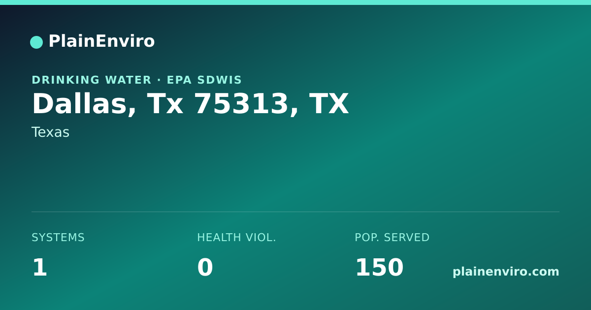 Shareable card for Dallas, Tx  75313, Texas drinking water