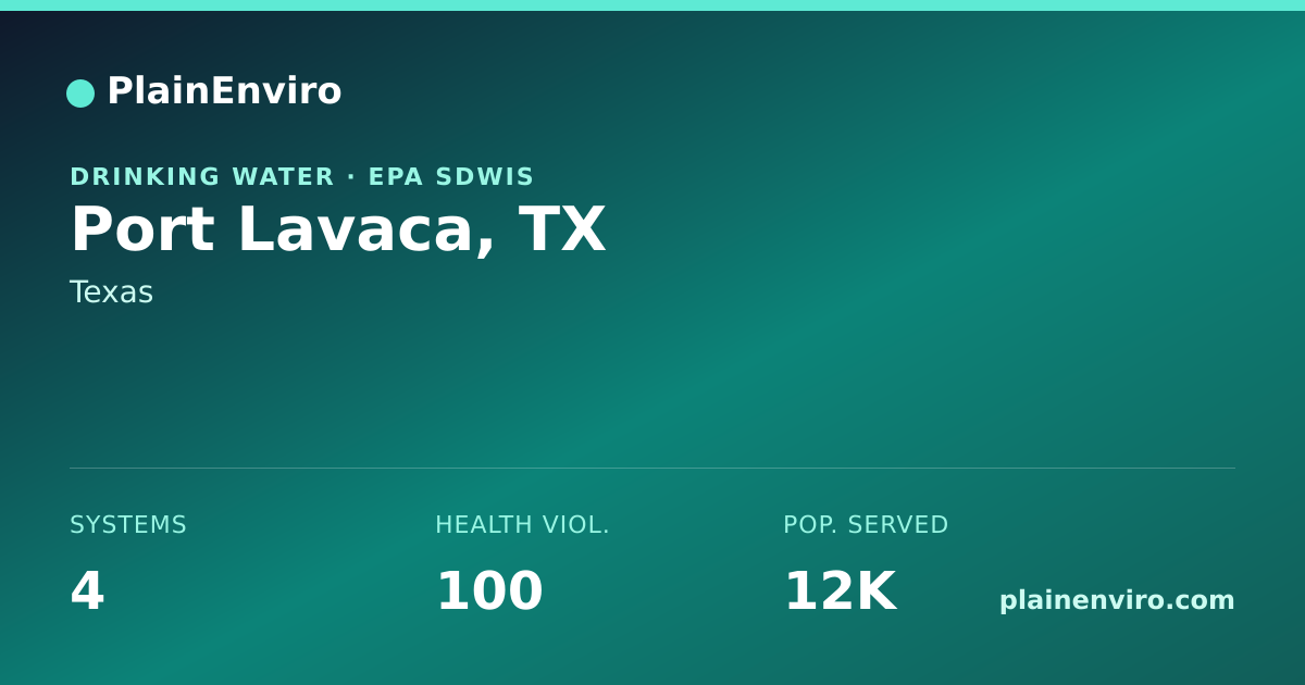 Shareable card for Port Lavaca, Texas drinking water